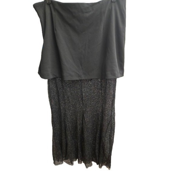 CeCe size L black sequin mini sheer maxi skirt women NWT - Picture 1 of 6